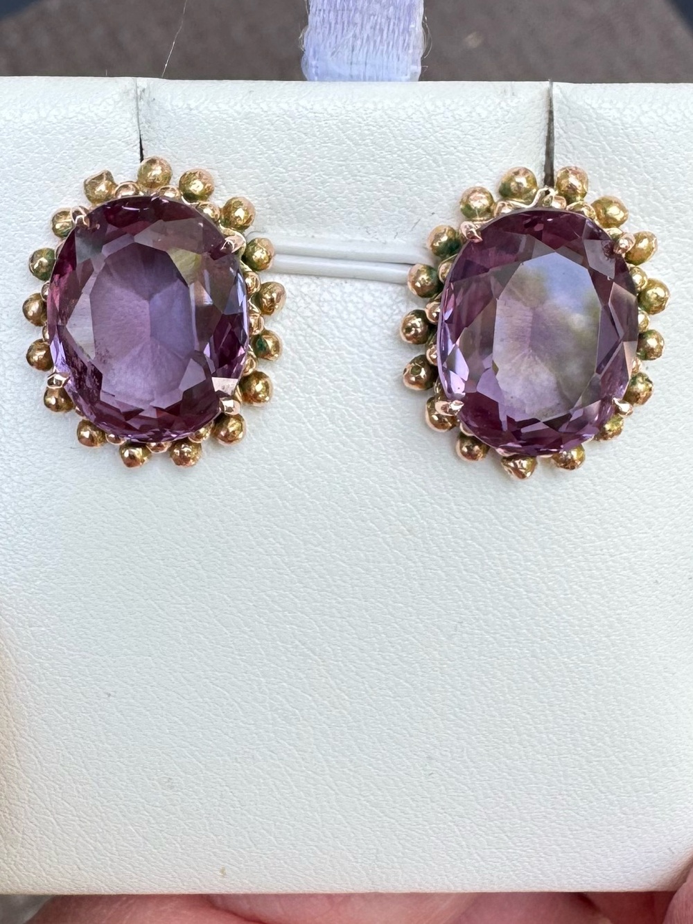 14k Purple Sapphire Stud Earrings